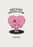 Self Love Social Club Poster - Premium Matte Paper, Solid Wood Frame, Ready to Hang