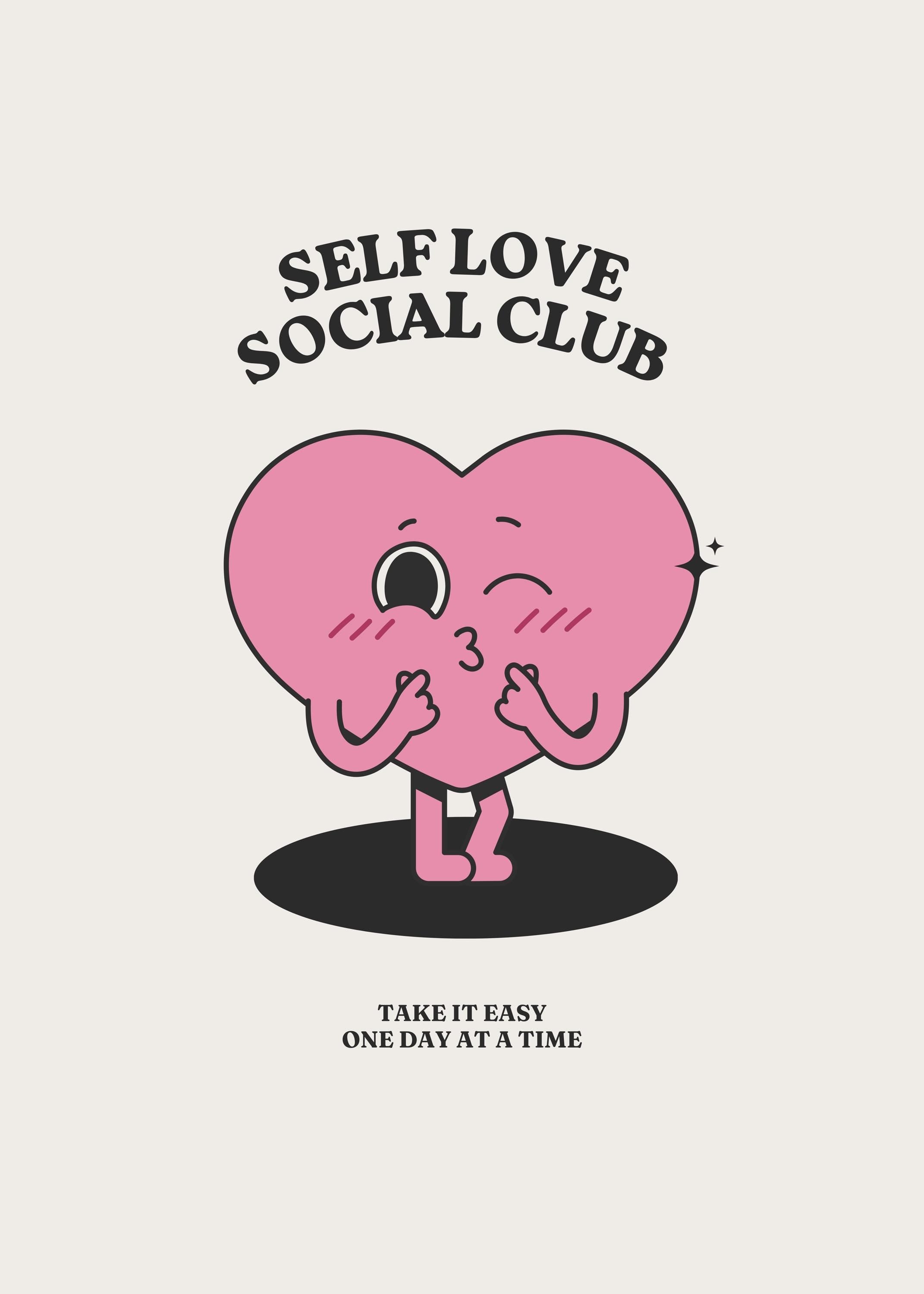 Self Love Social Club Poster - Premium Matte Paper, Solid Wood Frame, Ready to Hang