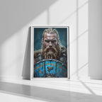 Viking Warrior Wall Art | Norse Mythology Poster | Framed or Canvas Print | Nordic Decor | Battle-Ready Viking | Gift | Digital Print