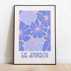 Le Jardin Floral Poster - Museum-Quality Art with Durable Pine Frame, Shatterproof Plexiglass, Eco-Friendly Paper, Ready to Hang