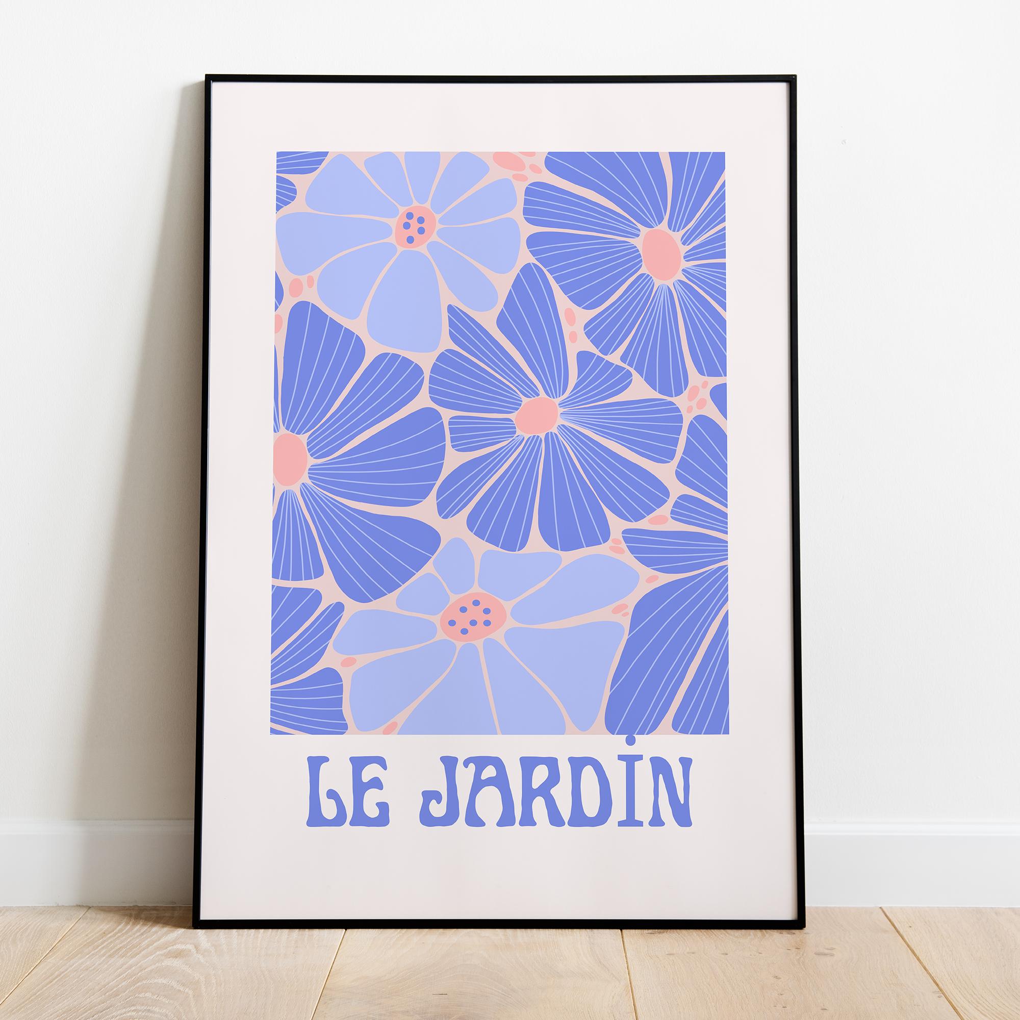 Le Jardin Floral Poster - Museum-Quality Art with Durable Pine Frame, Shatterproof Plexiglass, Eco-Friendly Paper, Ready to Hang