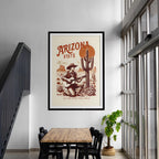 Arizona Cowboy Digital Print | Western Wall Art | Instant Download | Guitar & Cactus Art | Rustic Desert Decor | High-Quality PDF