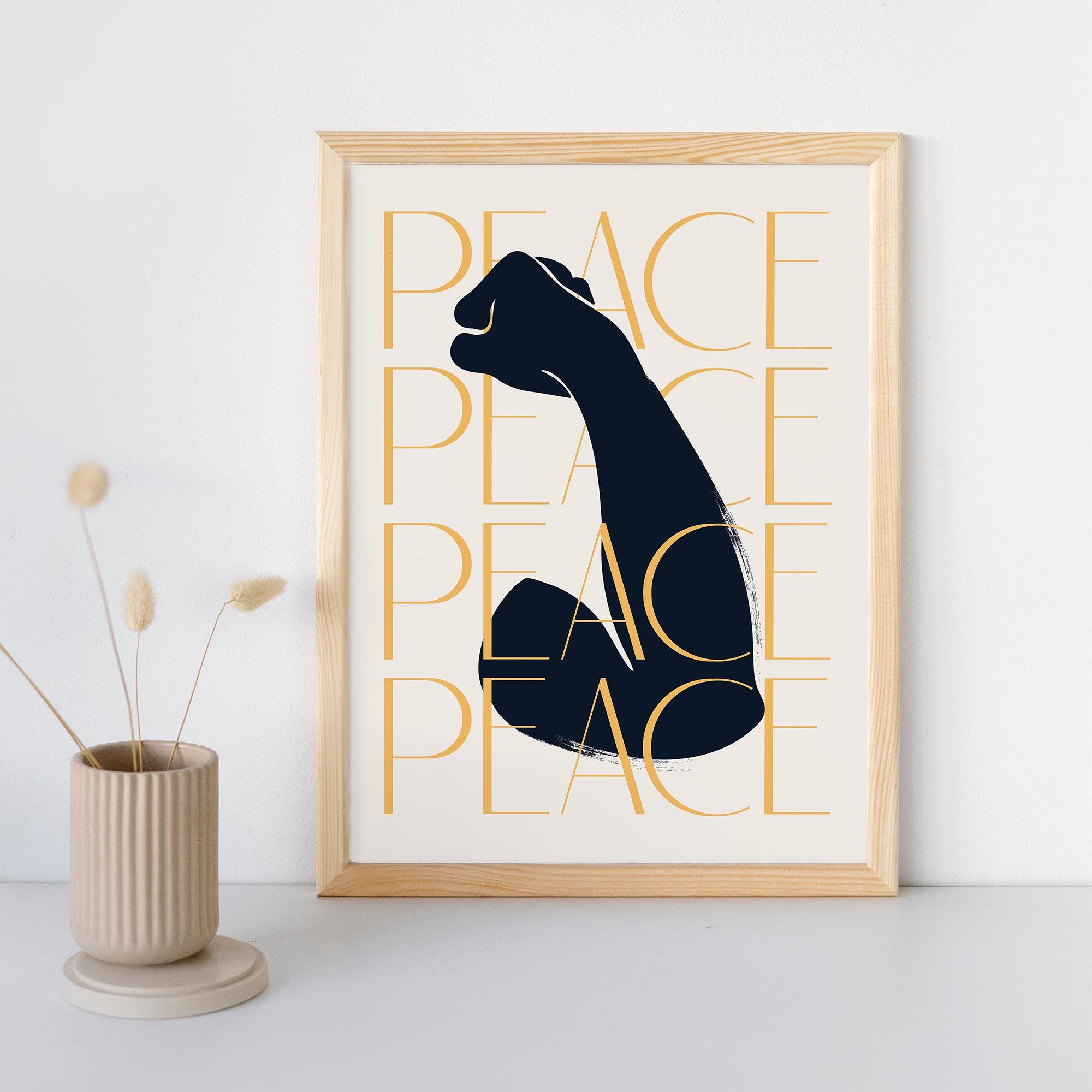 Minimalist Peace Poster | Luxury Framed Art Print | Museum-Quality Paper | Sustainable FSC Certified | Three Frame Colors | Ready to Hang