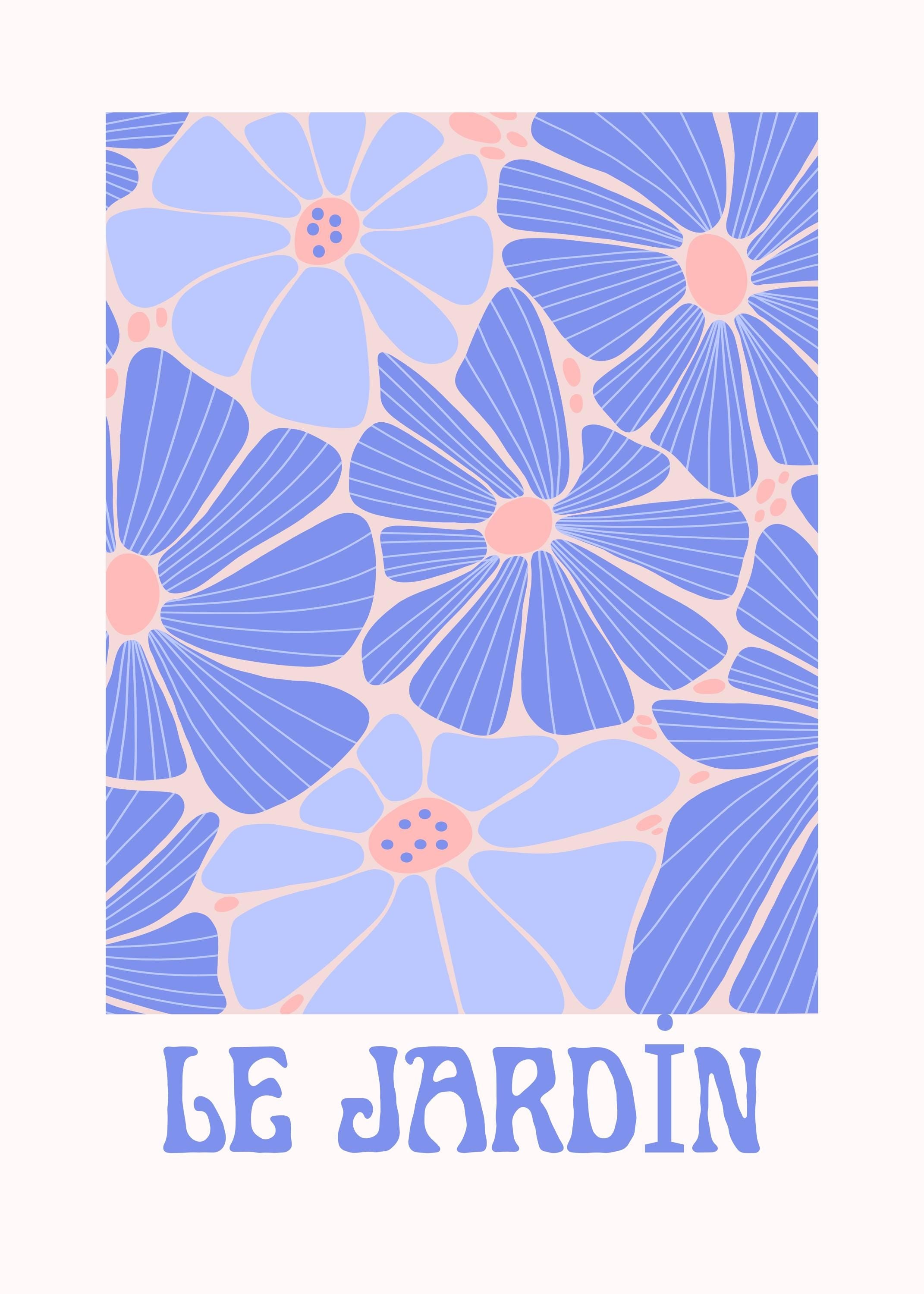 Le Jardin Floral Poster - Museum-Quality Art with Durable Pine Frame, Shatterproof Plexiglass, Eco-Friendly Paper, Ready to Hang
