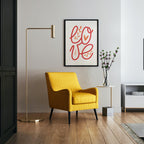 Love You Poster - Museum-Quality Art Print, Solid Wood Frame, Ready to Hang, Sustainable Paper, Perfect Gift for Home Decor