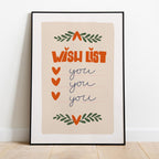 Wishlist Poster with Premium Wooden Frame - Museum-Quality Paper, Ready-to-Hang, Sustainable & Luxurious Home Décor Wall Art