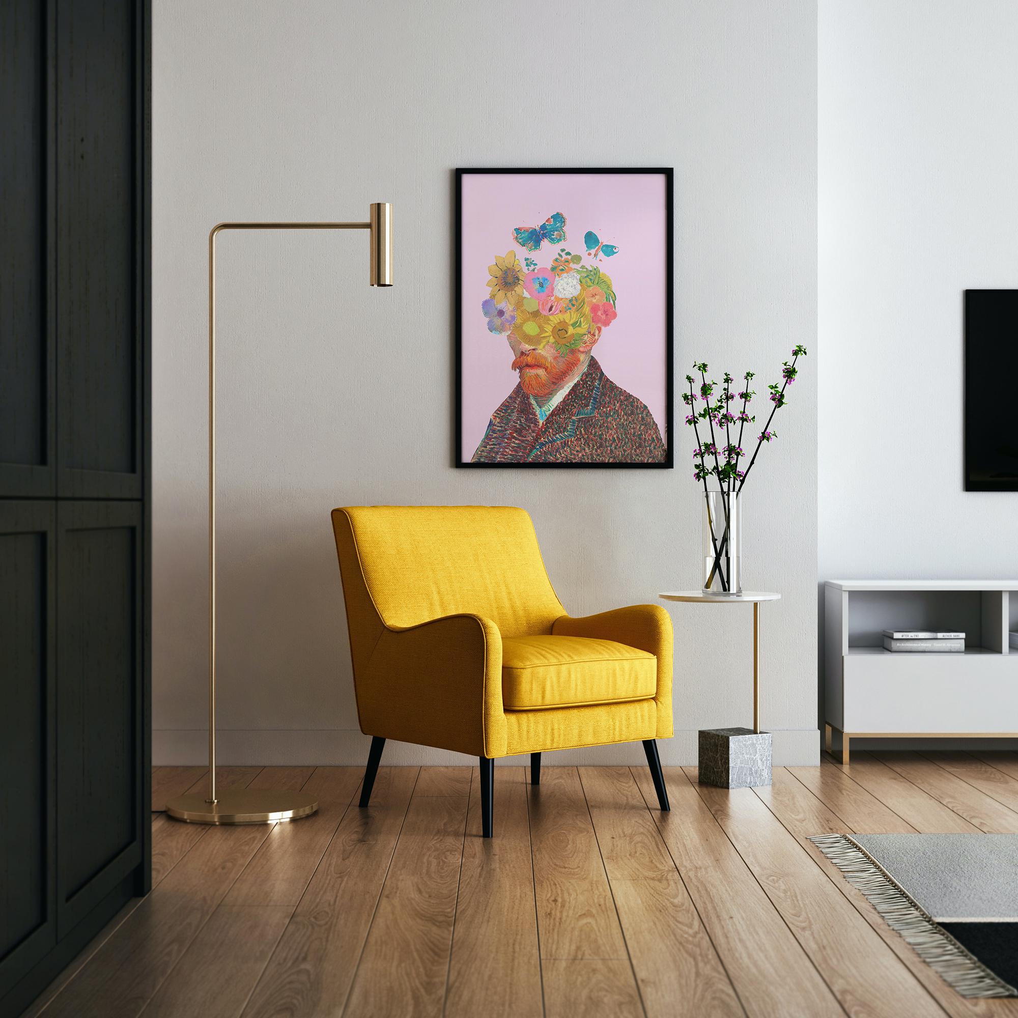 High-Quality Floral Art Print - Museum-Grade Matte Paper, Solid Wood Frame (Black, White, Natural), Ready to Hang, Eco-Friendly