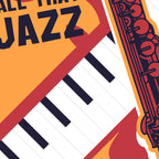 All That Jazz Framed Poster - Museum-Quality Matte Paper, Wood Frame - Saxophone & Piano Artwork, 1976 Berlin Jazz Concert Print