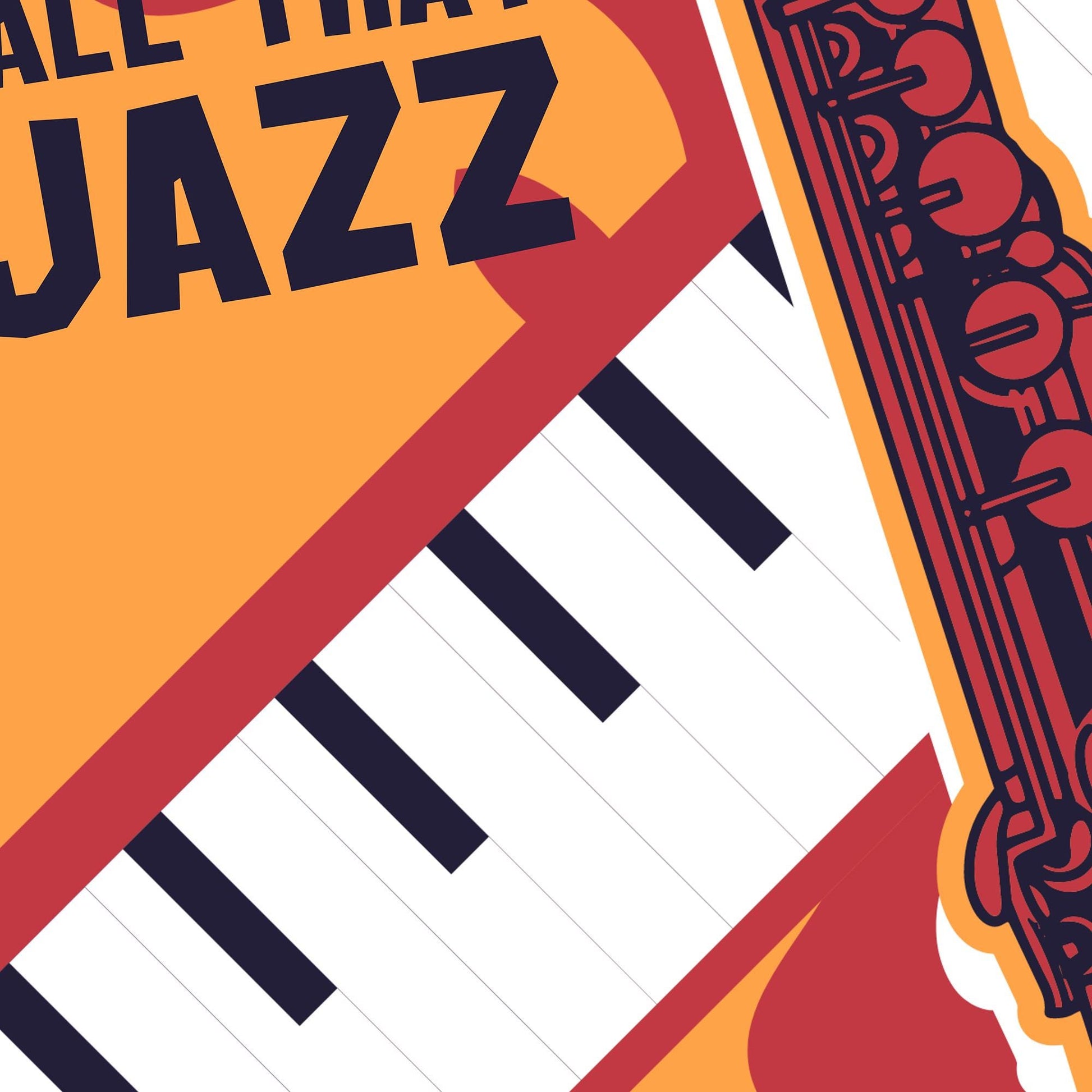 All That Jazz Framed Poster - Museum-Quality Matte Paper, Wood Frame - Saxophone & Piano Artwork, 1976 Berlin Jazz Concert Print