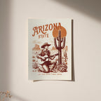 Arizona Cowboy Digital Print | Western Wall Art | Instant Download | Guitar & Cactus Art | Rustic Desert Decor | High-Quality PDF