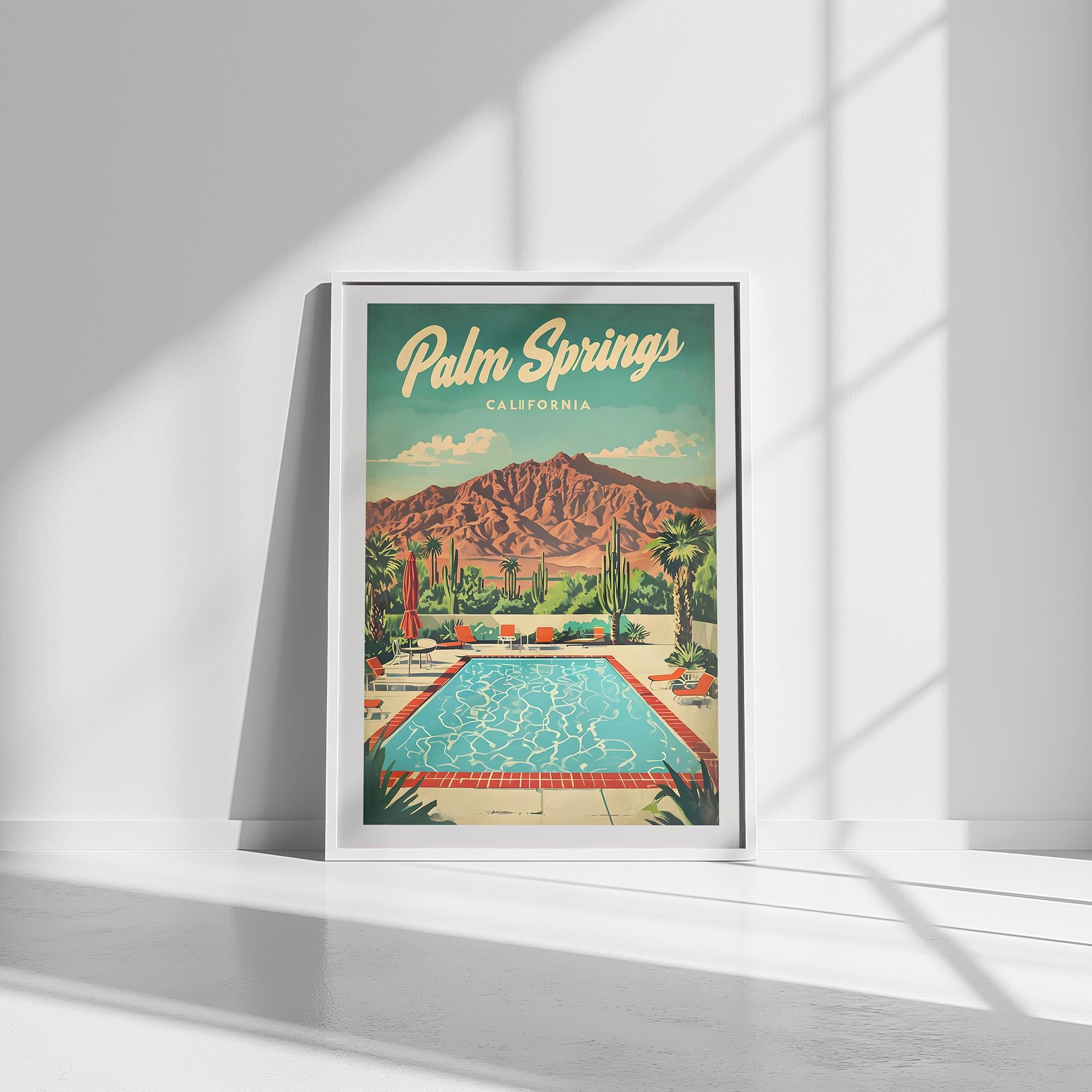 Palm Springs Vintage Travel Poster - Mid Century Wall Art - Framed & Unframed - Retro California Decor - Museum Quality Print