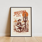 Arizona Cowboy Digital Print | Western Wall Art | Instant Download | Guitar & Cactus Art | Rustic Desert Decor | High-Quality PDF