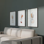 Minimalist Line Art Plant Set - 3 Piece Botanical Wall Art, Abstract Plant Prints, Scandinavian Decor, Modern Home Office Artwork